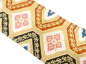 アンティーク　花菱模様織り出し名古屋帯（着用可）